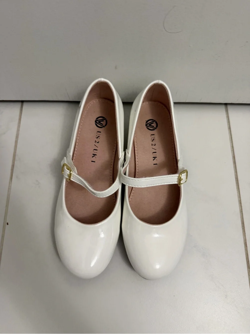 Girls White Patent Mary Jane Shoes